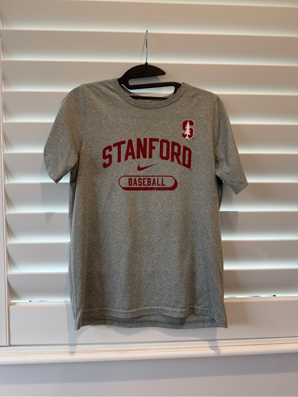 Nike Kids Gray & Cardinal Stanford Baseball Tee, Youth XL